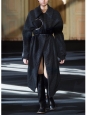Manteau BETTINA long en laine à carreaux gris et noir Prix boutique 1100€ Taille 34 à 38