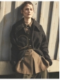 BETTINA grey and black check print wool belted maxi coat Retail price €1100 Size 34 to 40