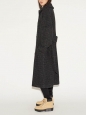 Manteau BETTINA long en laine à carreaux gris et noir Prix boutique 1100€ Taille 34 à 38