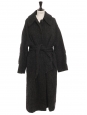 BETTINA grey and black check print wool belted maxi coat Retail price €1100 Size 34 to 40
