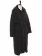 BETTINA grey and black check print wool belted maxi coat Retail price €1100 Size 34 to 40