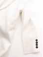 White wool twill double breasted belted maxi coat Retail price €1000 Size 36 to 38