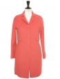 Candy pink wool blend straight coat Retail price €600 Size 36 to 38