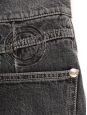 COCO High waist wide leg grey denim jeans with CC silver buttons Retail price €1800 Size XXS