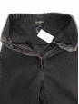 COCO High waist wide leg grey denim jeans with CC silver buttons Retail price €1800 Size XXS