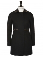 Gold chain embellished black wool coat Retail price 2000€ Size 34