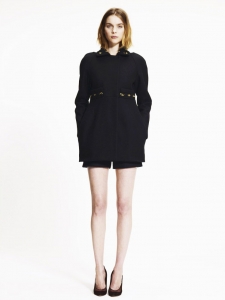 Manteau en laine noire brodé de chaînes dorées Px boutique 2000€ Taille 34