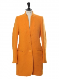 Manteau veste BRYCE en laine et cachemire orange mandarine Prix boutique 1340€ Taille 34/36