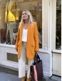 BRYCE mandarin orange wool and cashmere coat Retail price €1340 Size 34/36