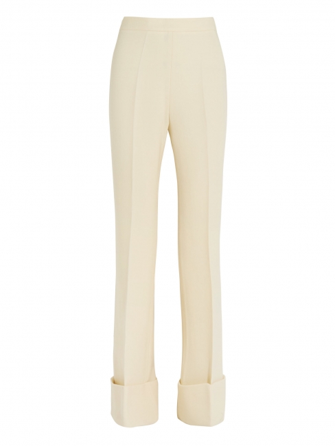 DAKOTA Ivory white wool blend crepe flared pants Retail price $910 Size 38