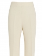 Pantalon DAKOTA taille haute évasé en crêpe de laine blanc crème Prix boutique $910 Taille 36/38