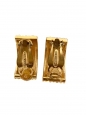 Gold textured brass clip earrings
