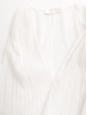 Finely pleated white silk V neck sleeveless top Retail price €600 Size 42
