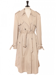 Beige cotton gabardine maxi trench coat Retail price €3600 Size L
