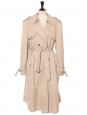 Manteau trench long en laine en gabardine de coton beige Prix boutique 3600€ Taille L