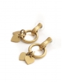 Gold plated brass heart pendant earrings