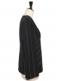 Veste blazer en laine noir à fines rayures blanc Prix boutique 1700€ Taille 38