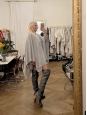 Grey cashmere wool knit poncho sweater Retail price €600