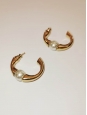 DARCEY Gold plated brass earrings with ivory pearl Retail price €445