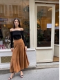 High waist tan brown suede maxi skirt Retail price €2650 Size 34