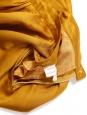 Bronze gold yellow satin fluid high waist midi skirt Size XS