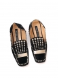 Chaussures plates loafers en suede noir et studs argent Prix boutique 550€ Taille 38