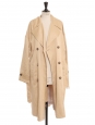 Beige camel long trench coat with belt Retail price €400 Size 36 to 38