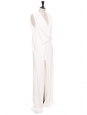 IBIZA White draped jersey wedding gown with high slit Retail price 1700€ Size 36 to 38