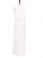 Robe de mariée longue Ibiza blanche drapée avec fente Prix boutique 1700€ Taille 36 à 38