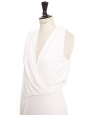 IBIZA White draped jersey wedding gown with high slit Retail price 1700€ Size 36 to 38