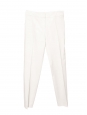 White crêpe straight fit tailored pants Retail price €1300 Size 40