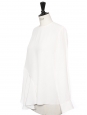 White silk long sleeves round neckline blouse Retail price €550 Size 36/38