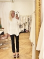 White silk long sleeves round neckline blouse Retail price €550 Size 36/38
