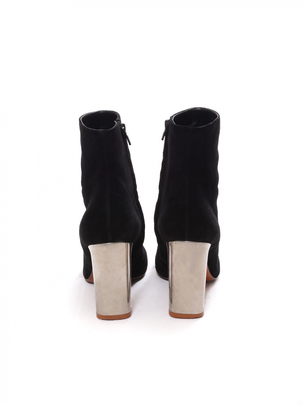 Boutique CELINE BAM BAM black suede leather ankle boots silver heel Retail  price €730 Size 38