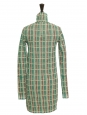 Iconique robe courte manches longues à carreaux vert rouge blanc Prix boutique 2000€ Taille 34/36