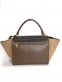 Medium size TRAPEZE bag in black, grey and beige leather with strap Retail price €2200