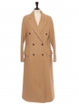 NEW ARLON camel beige wool and cashmere double breasted maxi coat Retail price €1300 Size 38/40
