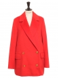 Manteau double boutonnière en laine vierge rouge vif Prix boutique 1500€ Taille 38/40