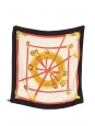Foulard carré en twill de soie cannes rouge jaunes blanc et noir Prix boutique 350€ Taille 86 x 86