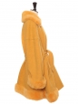 Yellow orange luxury wool and fur belted coat Retail price €6000 Size 40