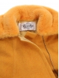 Yellow orange luxury wool and fur belted coat Retail price €6000 Size 40