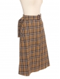 JACK Brown check print high waist A-line midi skirt Retail price €320 Size 36