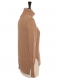Hazelnut brown ribbed merinos wool turtleneck sweater Retail price €500 Size S