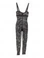 Black lace playsuit bodysuit with satin straps Retail price €600 Size XS