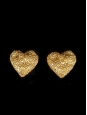 Boucles d'oreilles clip doré à l'or fin en coeurs dentelle