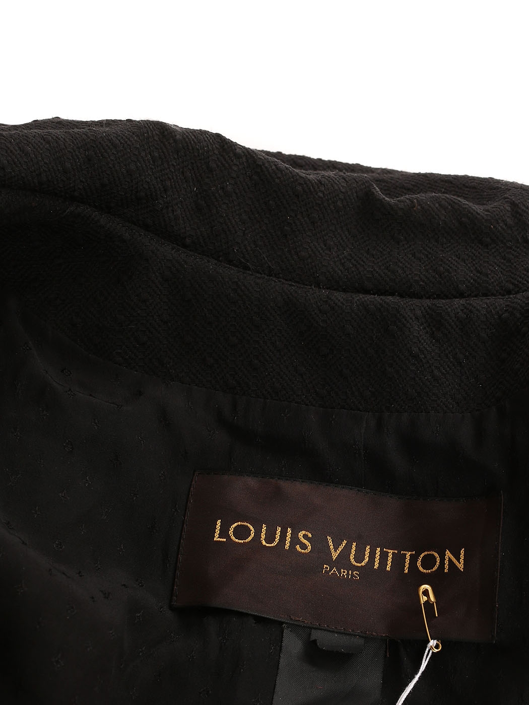 Boutique LOUIS VUITTON Heather grey wool tweed cinched cropped jacket with  velvet collar Retail price €3500 Size XS