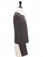 Black and white alpaca wool tweed jacket with jewelry silver buttons Retail price €4500 Size 36/38
