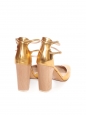 Escarpins à talon et bride cheville en cuir métallisé doré NEUFS Px boutique 700€ Taille 39 