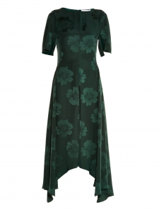 Robe Stoney Magnolia en jacquard de soie vert impérial Prix boutique 1345€ Taille 34/36