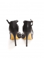Sandales à talon stiletto et bride cheville en faux cuir eco-friendly noir Prix boutique 660€ Taille 39